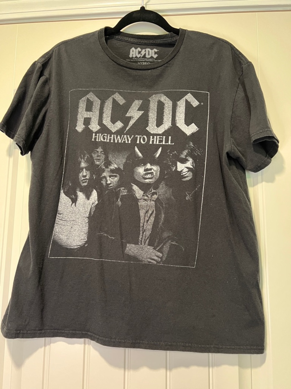 AC/DC Black Highway to Hell Band Tee with White Graphic